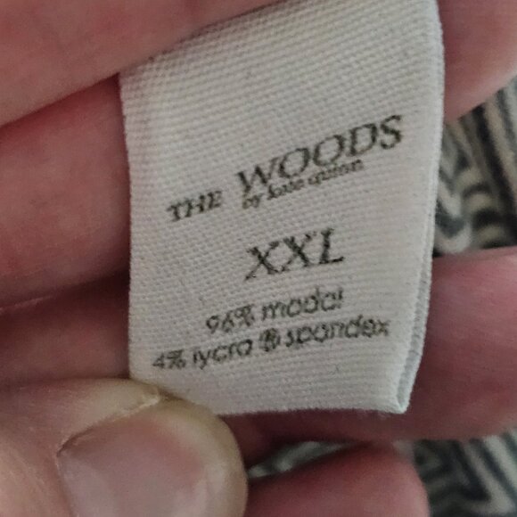 The Woods by Kate Quinn Grey Button Down Batik Shoulder Tie Tiered Tank XXL - Picture 4 of 5